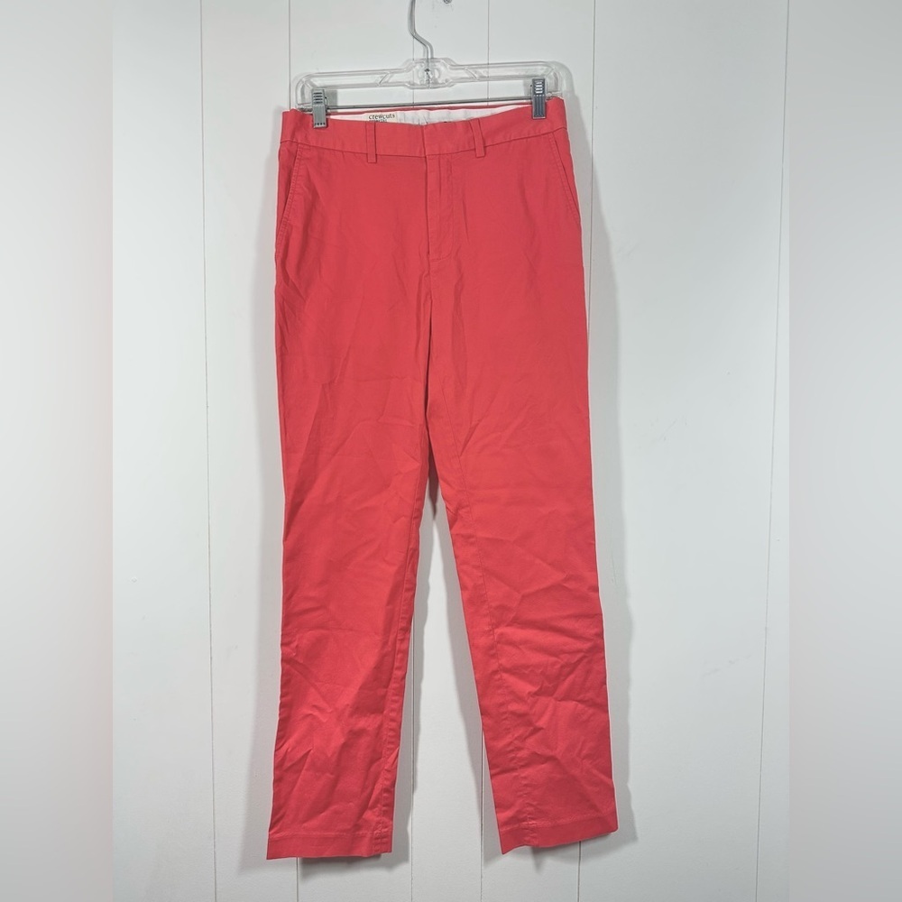 CREWCUTS Sz 16 Everyday Stretch Chino Slim Pants Flat Front Zip Fly Pink